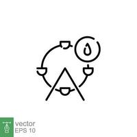 Renewable energy icon. Simple outline style. Sustainable ecological energy, clean, water, electric concept. Thin line symbol. Vector illustration isolated on white background. EPS 10.