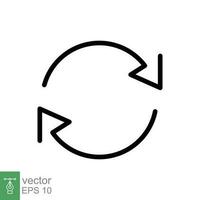 Exchange trade icon. Simple outline style. Replace, swap, reverse arrow, recap, change, flip, return cycle concept. Thin line symbol. Vector illustration isolated on white background. EPS 10.