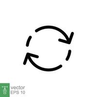 Reload, refresh icon. Simple outline style. Repeat, renew, rotate arrow, cyclic rotation, exchange concept. Thin line symbol. Vector illustration isolated on white background. EPS 10.