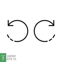 Redo and undo icon. Simple outline style. Rotate, clockwise, counterclockwise, arrow button concept. Thin line symbol. Vector illustration isolated on white background. EPS 10.