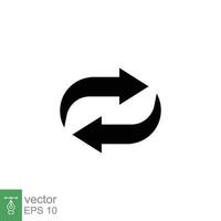 Double reverse arrow icon. Simple solid style. Exchange, switch, replace, return, trade, swap, repeat concept. Black silhouette, glyph symbol. Vector illustration isolated on white background. EPS 10.