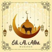 Eid Al Adha Mubarak Islamic Festival Greeting Design Template vector