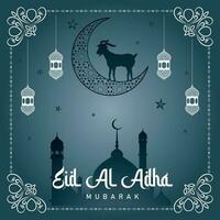 Eid al adha mubarak islamic festival greeting design template vector