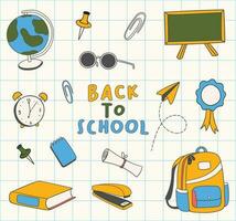 Hand drawn back to school illustration vector