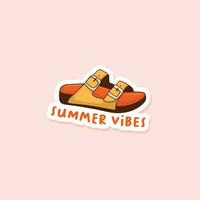 Colorful hand drawn summer Vibes sticker vector