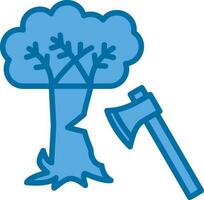 Tree cutting Vector Icon Design