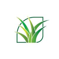 Green Grass Logo Design, Farm Landscape Illustration, Natural Scenery Vector