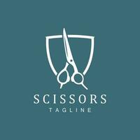 Scissors Logo, Shaver Vector, Simple Barber Shop Design, Icon, Background, Symbol, Template vector