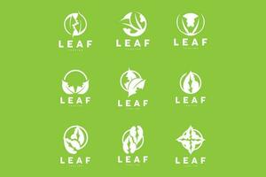 Green Leaf Logo, Ecology Natural Plant Vector, Nature Design, Illustration Template Icon vector