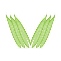 Bamboo Logo, Panda Food Green Plant Vector, Simple Minimalist Design, Illustration Element Template vector