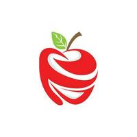 Apple logo. Vector Farm Fresh Sweet Red Fruit, Design With Simple Lines, Illustration Symbol