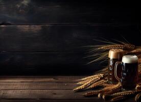 cerveza en vaso ilustración ai generativo foto