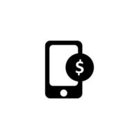 mobile payment black and white vector icon