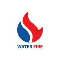 water fire logo icon vector flat design illustration