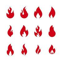 Fire set icon. flat design illustration vector. red isolated on white background vector