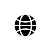 globo silueta símbolo. tierra vector ilustración aislado en blanco antecedentes. negro web firmar diseño.