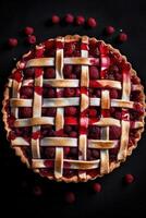 Summer pie with berries. Illustration photo