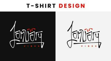 january typography design for t shirt. tshirt design with the words January. vector