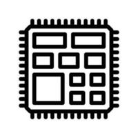 microcontroller electrical engineer line icon vector illustration