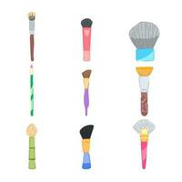 cosmetic brush set cartoon vector illustration