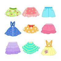 skirt baby set cartoon vector illustration