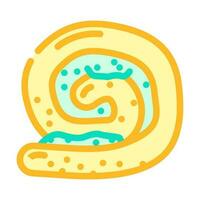 queso feta bollo comida comida color icono vector ilustración
