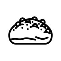 blueberry bun food meal line icon vector illustration