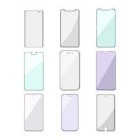 phone screen protector set cartoon vector illustration