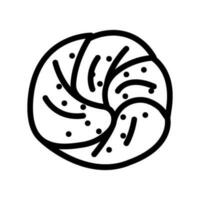 pesto bun food meal line icon vector illustration