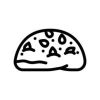 nuez bollo comida comida línea icono vector ilustración