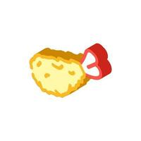 tempura camarón japonés comida isométrica icono vector ilustración