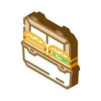 lunch box kids food isometric icon vector illustration