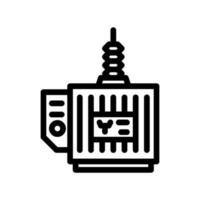 electrical substation electrical engineer line icon vector illustration