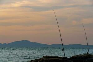 Pattaya Beach, Pratumnak Hill Between South Pattaya Beach and Jomtien Beach in the sunset, evening. photo