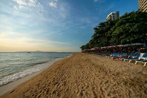 Pattaya Beach, Pratumnak Hill Between South Pattaya Beach and Jomtien Beach in the sunset, evening. photo