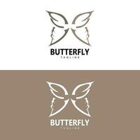 logotipo de mariposa, diseño animal con hermosas alas, animales decorativos, marcas de productos vector