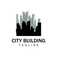 Skyline Logo, Simple Modern Design of Skyscrapers, Vector Cityscape Buildings, Icon Silhouette Illustration