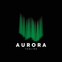 Aurora logo, sencillo diseño increíble natural paisaje de Aurora, vector icono plantilla, ilustración