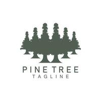 Pine Tree Logo, Green Plant Vector, Tree Silhouette Design, Icon, Illustration, Template vector