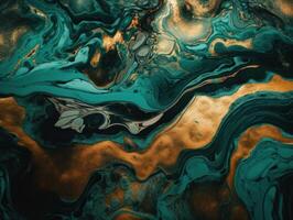 Bright fluid marble paint pattern Dynamic liquid shapes background created with technology photo
