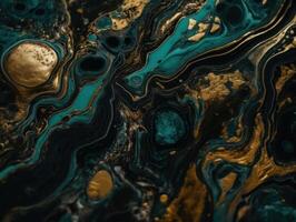 Bright fluid marble paint pattern Dynamic liquid shapes background created with technology photo