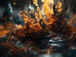 Bright fluid marble paint pattern Dynamic liquid shapes background created with technology photo