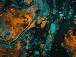 Bright fluid marble paint pattern Dynamic liquid shapes background created with technology photo
