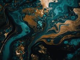 Bright fluid marble paint pattern Dynamic liquid shapes background created with technology photo