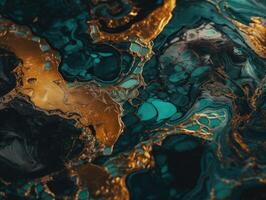 Bright fluid marble paint pattern Dynamic liquid shapes background created with technology photo