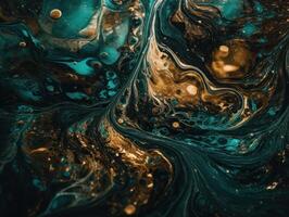 Bright fluid marble paint pattern Dynamic liquid shapes background created with technology photo