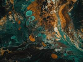 Bright fluid marble paint pattern Dynamic liquid shapes background created with technology photo