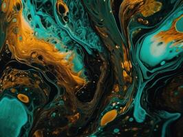 Bright fluid marble paint pattern Dynamic liquid shapes background created with technology photo