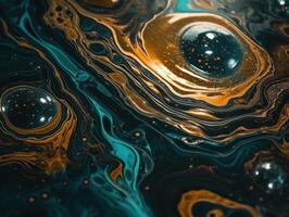 Bright fluid marble paint pattern Dynamic liquid shapes background created with technology photo