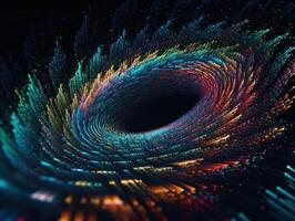 Colorful Swirling radial vortex background created with technology. photo